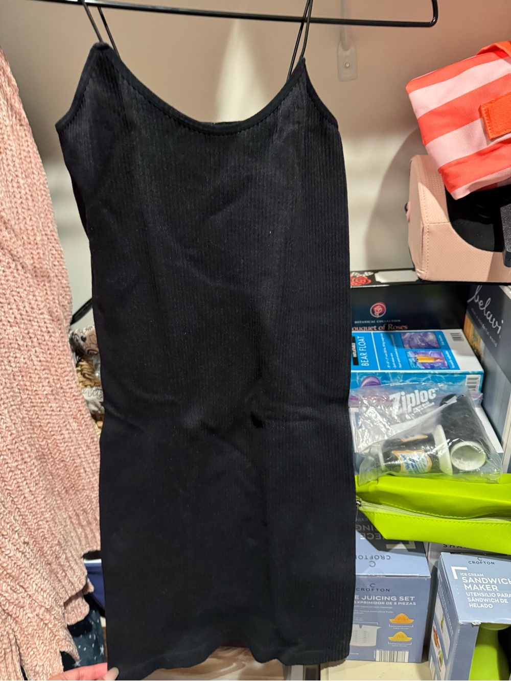 Derek Heart Black Ribbed Spaghetti Strap Dress